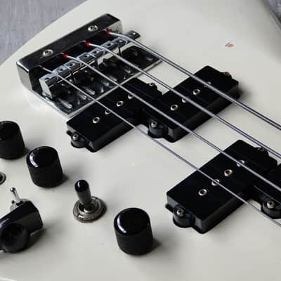 1985 BC Rich Japan NJ Series Mockingbird Bass w/Varitone (Aged White) image 7