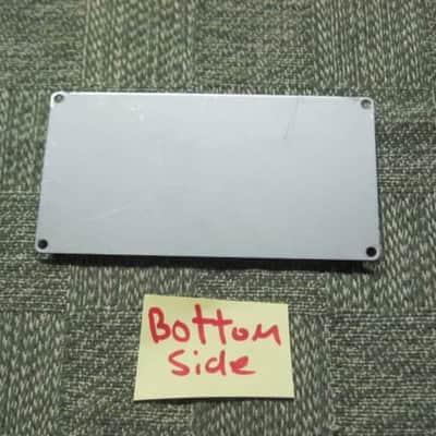 used genuine Boss Pink Label Taiwan Bottom Plate MISSING Serial Number (from 1998) - Pink Bottom Label, silver text / graphic, silver metal bottom plate (was originally from a BF-2 pedal) NO pedal / NO other items / NO screws image 15