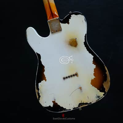 Fender Telecaster American Deluxe 60th Anniversary Series White over Sunburst Aged Heavy Relic Rare image 12