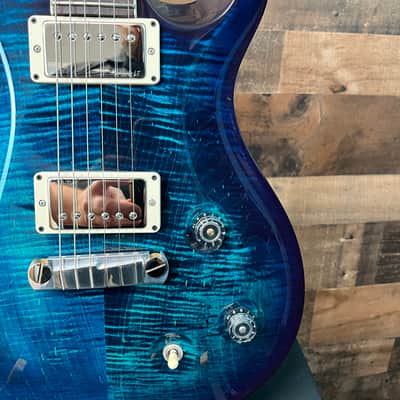 PRS McCarty, Flame Maple, River Blue Wrap Burst, Free Ship, Upgraded PRS Paisley HSC, 344 image 6