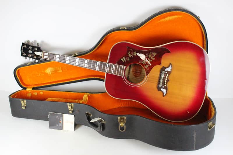 1968 Gibson Dove Vintage Acoustic Guitar Cherry Sunburst 100% Original w/ OHSC Minty 1960's Dreadnought with Manual image 1