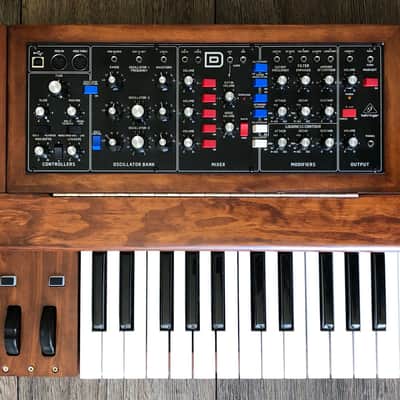 Custom 25 Note Keybed & Enclosure for Behringer Model D 2019 Walnut image 5