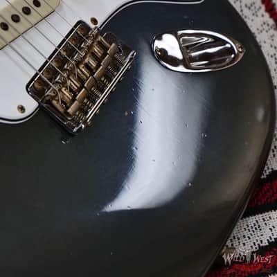 Fender Custom Shop Limited Edition 1968 Stratocaster Maple Neck Journeyman Relic Aged Charcoal Frost Metallic 7.95 lbs image 9