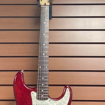 Squier Pro Tone Stratocaster with Rosewood Fretboard in Crimson Red Transparent 1997 image 3