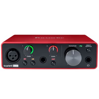 Focusrite Scarlett Solo Audio Recording Interface MV7 Silver Microphone Speakers image 13