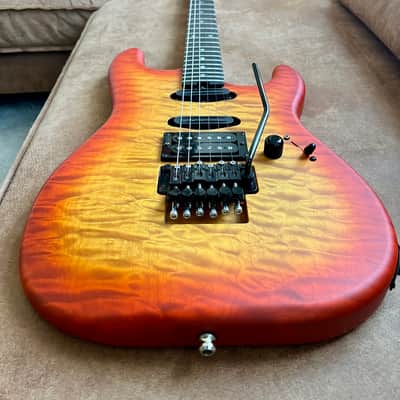 Mr. Scary REH George Lynch 5A Quilted Maple 1-Piece 2018 - Orange Burst (ESP) image 10
