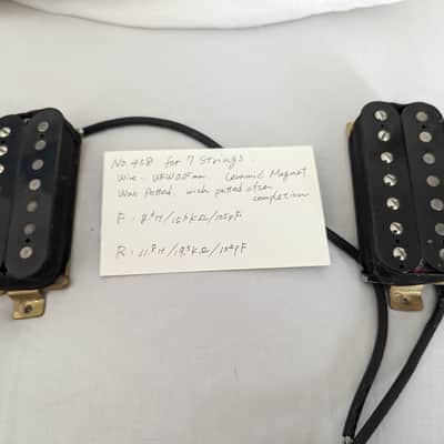 Rugir Pickups 7 String Custom Made in Japan MIJ Neck and Bridge Humbucker - Black image 2