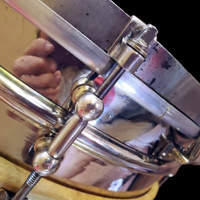 1922 Ludwig & Ludwig Professional "Dance" Model Snare No 5, 14x4 NOB 2-Piece Shell, Restored, Video image 6