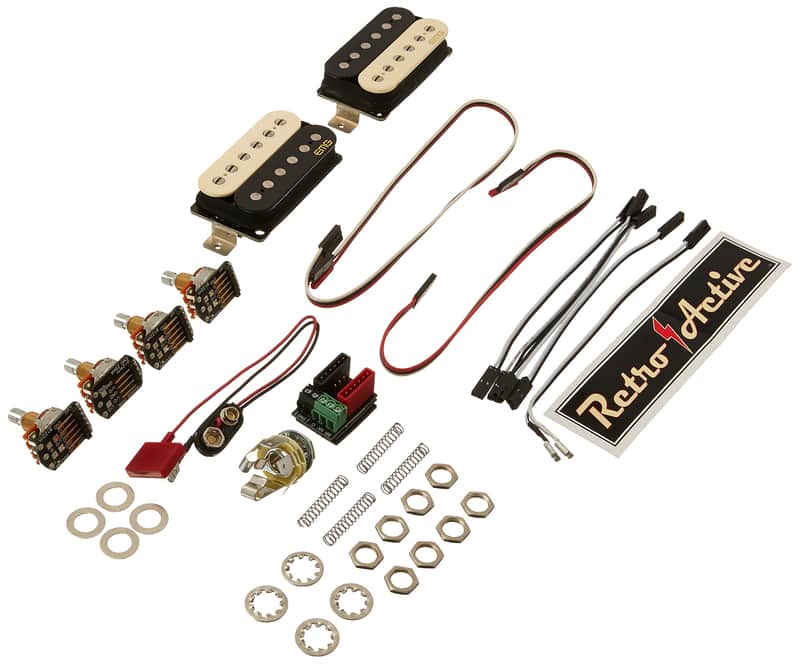 EMG Fat 55 Retro Active Electric Guitar Humbucker Pickup Set, Zebra image 1