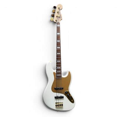 Squier 40th Anniversary Gold Edition Jazz Bass Olympic White w/ Gig Bag + Strap image 1