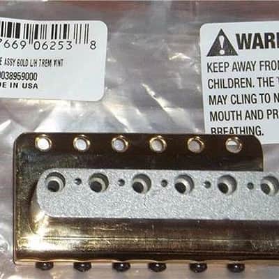 Fender® American Vintage SRV Strat Gold Bridge Assembly~LEFTY~USA~Brand New image 4