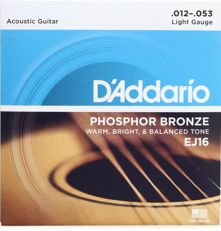D'Addario 12-53 Light, Phosphor Bronze Acoustic Guitar Strings image 1