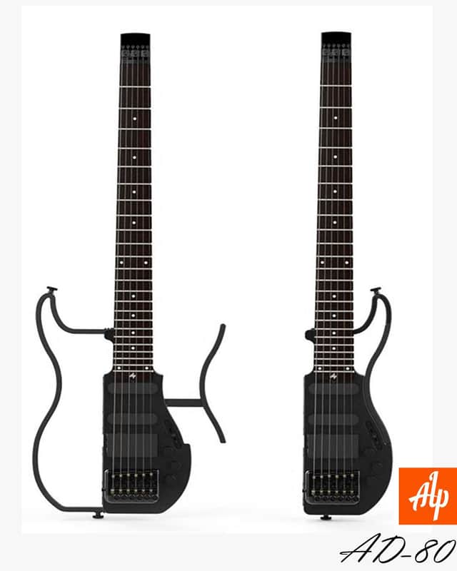ALP AD-80 Foldable Headless Travel Guitar Silent guitar (Built-in Headphone Amplifier with Gig Bag) image 1