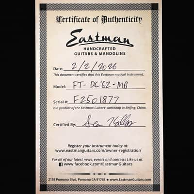 Eastman Fullertone DC'62 Electric Guitar- Moss Black 2026 (F2501877) image 15