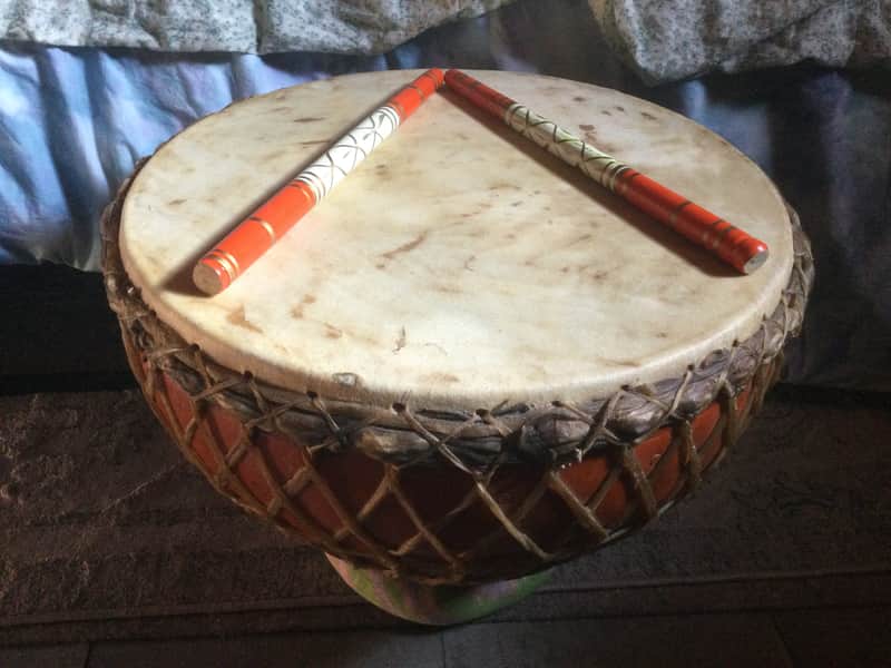 Big Badass Tribal War Drum! Tasha Kettle Drum African Turkish Indian image 1