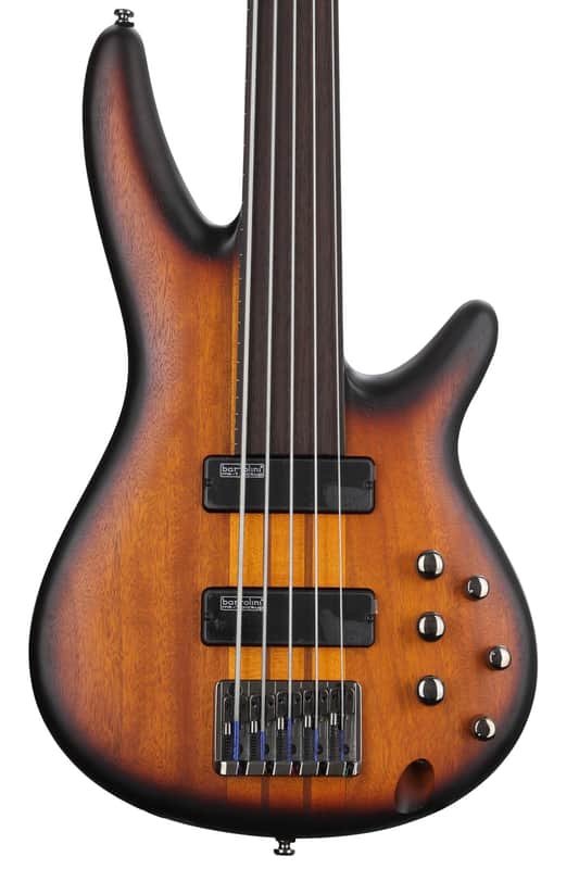 Ibanez Bass Workshop SRF705 Fretless Bass Guitar - Brown Burst Flat image 1