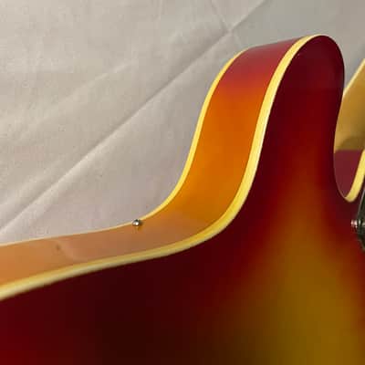 Teisco Hollow Body Electric Guitar MIJ Japan 1970s Sunburst image 15