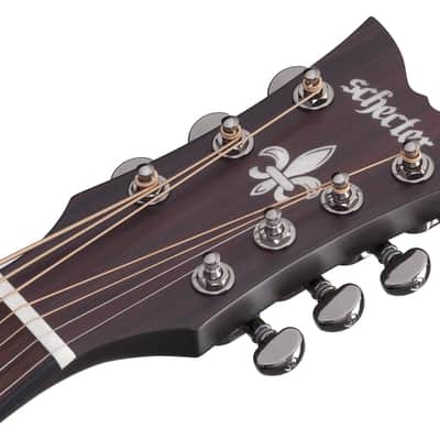 Schecter Orleans Stage-7 Acoustic Electric Guitar. Satin See Thru Black image 8