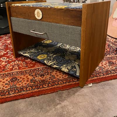 Heavy Seas Amp Riser/ Pedalboard storage for studio - Golden Ash / Sea Weed Morris Fabric image 13