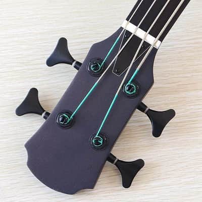 Fretless 4 String Acoustic Electric Bass, Sapele Body with Okoyme Wood Neck image 6