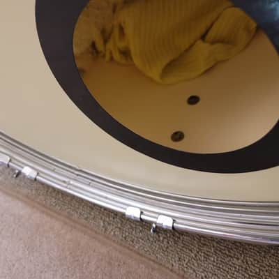 Vintage Tama Superstar 22" Piano White bass drum hoop, pair image 24