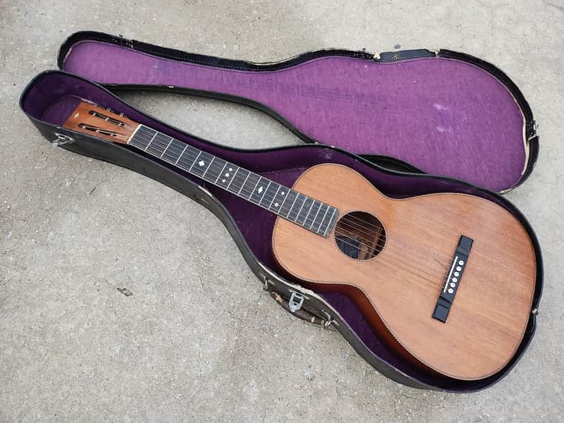 Vintage 1920's Supertone All Mahogany Parlor Guitar - Very Rare!  Gorgeous! image 1