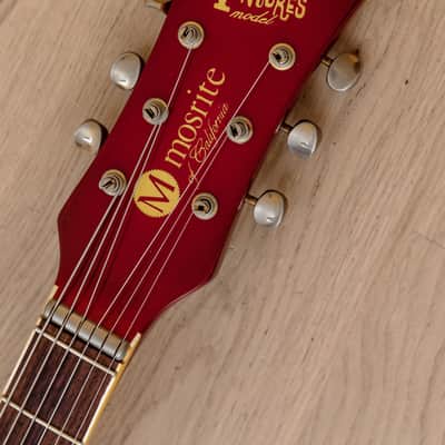 1993 Mosrite USA '64 Ventures Model "Built in Soul" Candy Apple Red w/ Vibramute, Case image 4