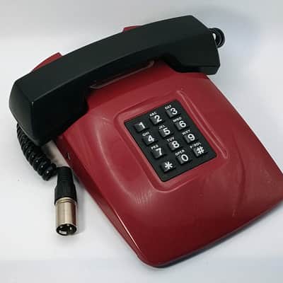 Custom Lo-Fi Telephone Microphone - Jutan 1990’s Touchtone Phone Mic - Red w/ Base image 1