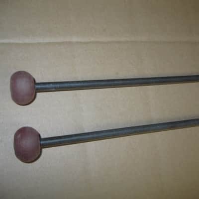 one pair new old stock Gambal Manufacturing GPHR1 (UG13GPHR1) Percussive Keyboard Mallets (for xylophones and glockenspiels) 1 & 1/8" Brown Medium Nylon Flat Ball (oval) Heads with Black Synthetic Shafts (with original packaging) from 1990s to early 2000s image 11