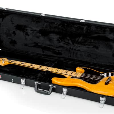 Gator Cases Hard-Shell Wood Case for Electric Bass Guitars; Fits Fender Precision/Jazz Bass, & More (GWE-BASS),Black image 3