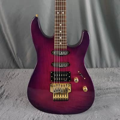 Tokai Floyd Rose - Purple Fade Sharkfin Guitar HSS L. White Pickups image 2