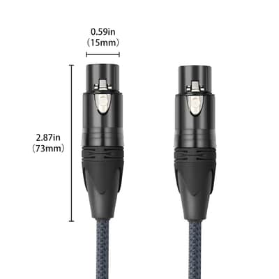 6Feet 3Pin Female To Female Balance Audio Cable,3-Pin Mic Patch Cables,Xlr Female To Female Dmx Cable Patch Cords For Audio And Sound Equipments-2Pack image 3