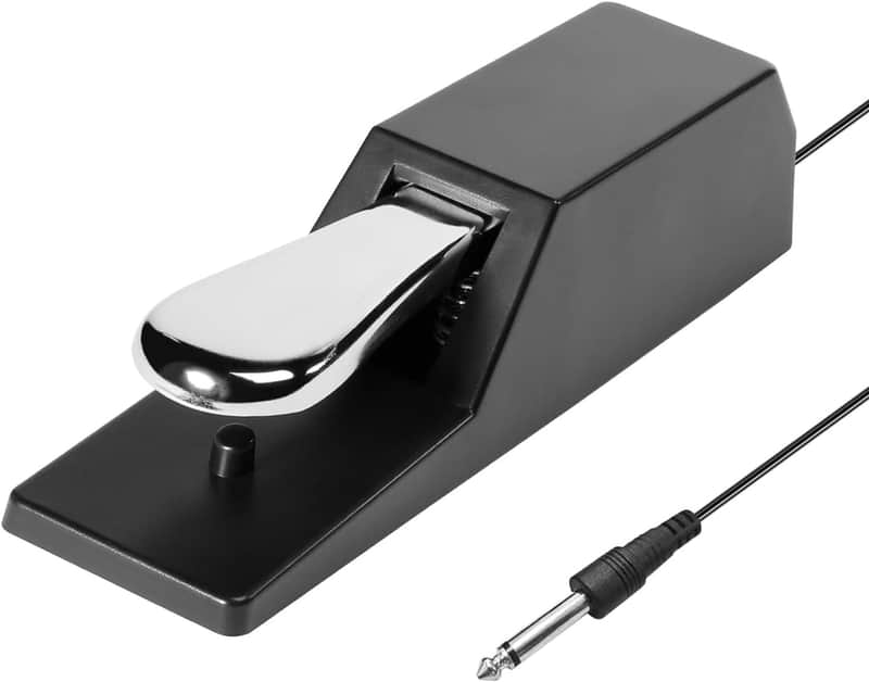 Universal Sustain Pedal with 6 ft (1.8 m) Cable, Polarity Switch, and Non-Slip Bottom, Universal Piano Pedal for Digital Pianos, Piano Keyboards, MIDI Keyboards, and Synthesizers image 1