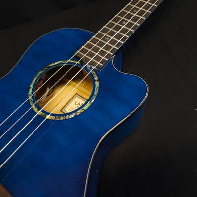 New Lanikai Acoustic Electric Baritone Ukulele QM-BLCEB w/Case image 11