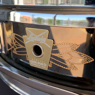 *RARE* 80's/90's Ludwig 3x13 Engraved Black Beauty #84 Piccolo Snare Drum w/ Hard Case image 4