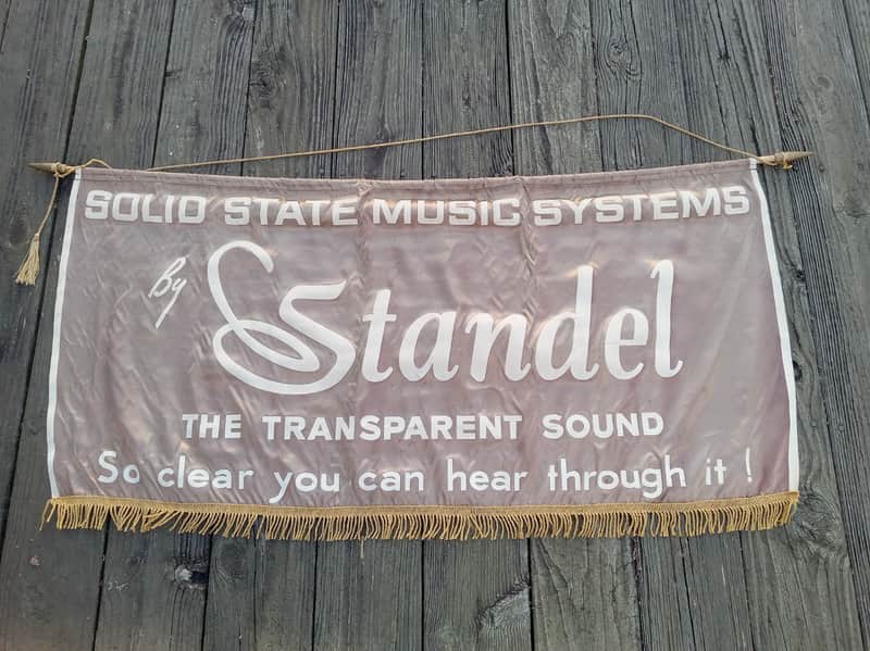 Vintage Late 1960's Standel Solid State Music Systems Music Store Dealer Banner! Extremely Rare, Original Display Sign! image 1