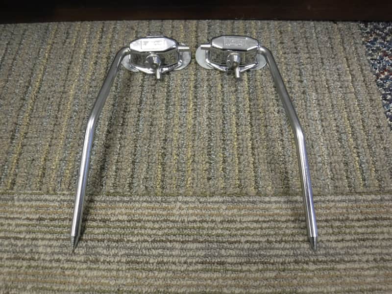 Vintage Ludwig 1960's Folding Bass Drum Spurs with Brackets image 1