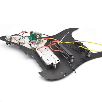 Black HSS Guitar Stratocaster Strat Style Loaded Prewired Pickguard image 3