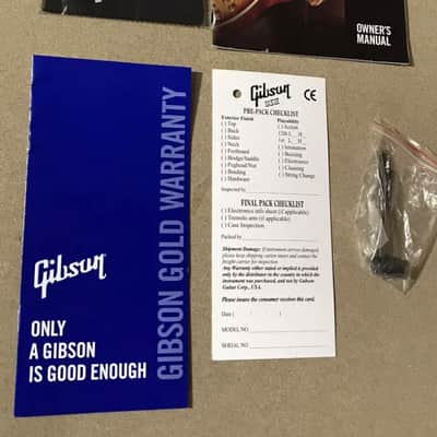Gibson USA Case Candy 2008-2011 Blank Checklist & Warranty Manual Cloth Les Paul SG Explorer V image 1