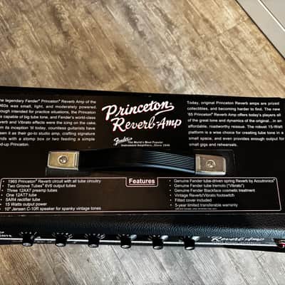 Fender '65 Princeton Reverb Reissue 12-Watt 1x10" Guitar Combo 2008 - Present - Black image 3