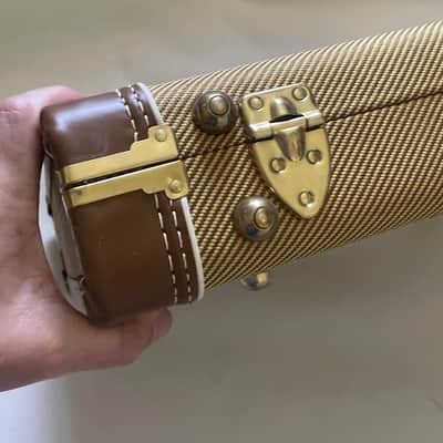 2004 G&G Fender USA Deluxe Stratocaster Telecaster 50th Anniversary Hardshell Guitar Case Orange Interior image 4