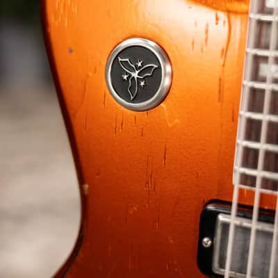 Novo Custom Shop Serus J Baritone Electric Guitar - Candy Apple Orange over 64 3-Tone Burst with Gig Bag image 11