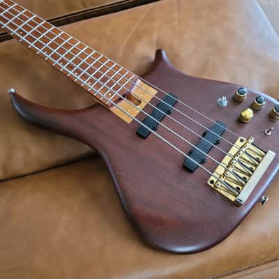 Rare U.S. Masters EP5J 5-String Bass – Natural Walnut Brown – USA Made – Active EQ – Figured Maple Neck – Gold Hardware image 1