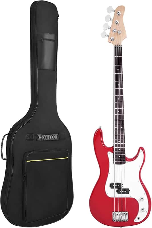 Bass Guitar Case 7mm Padding Waterproof Bass Guitar Gig Bag, Electric Bass Guitar Bag Backpack with Neck Strap and Pockets, Black image 1
