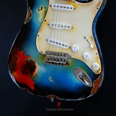 Fender Stratocaster Pelham Blue Heavy Aged Relic by East Gloves Customs image 7