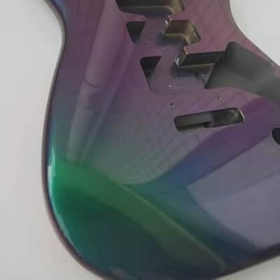 Green Purple Guitar Stratocaster Strat Style Alder Wood Body image 2