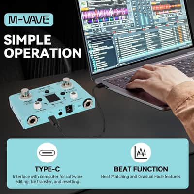 M-vave Lost Tempo V2 Looper Pedal Drum Machine with Tuner 11-Minute Loop, 30 Preset Drum Patterns, App Editing & Sharing (Price includes the import duty for US buyer) image 4
