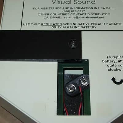 used Visual Sound Route 66 Overdrive & Compression 1st ver of orig model RT66 (late 1990s) only works with adapter (NOT included), has battery clip - but can't power a battery clip (don't know why) + new feet & strings image 8