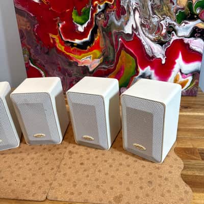 Optimus Pro 7AV White Lot Of 4 Speakers  40-2059 Home Theater Surround Quatropho image 2