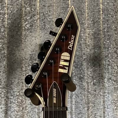 ESP LTD MH-1000 Evertune Flame Dark Brown Sunburst Guitar & Case #0341 Used image 4